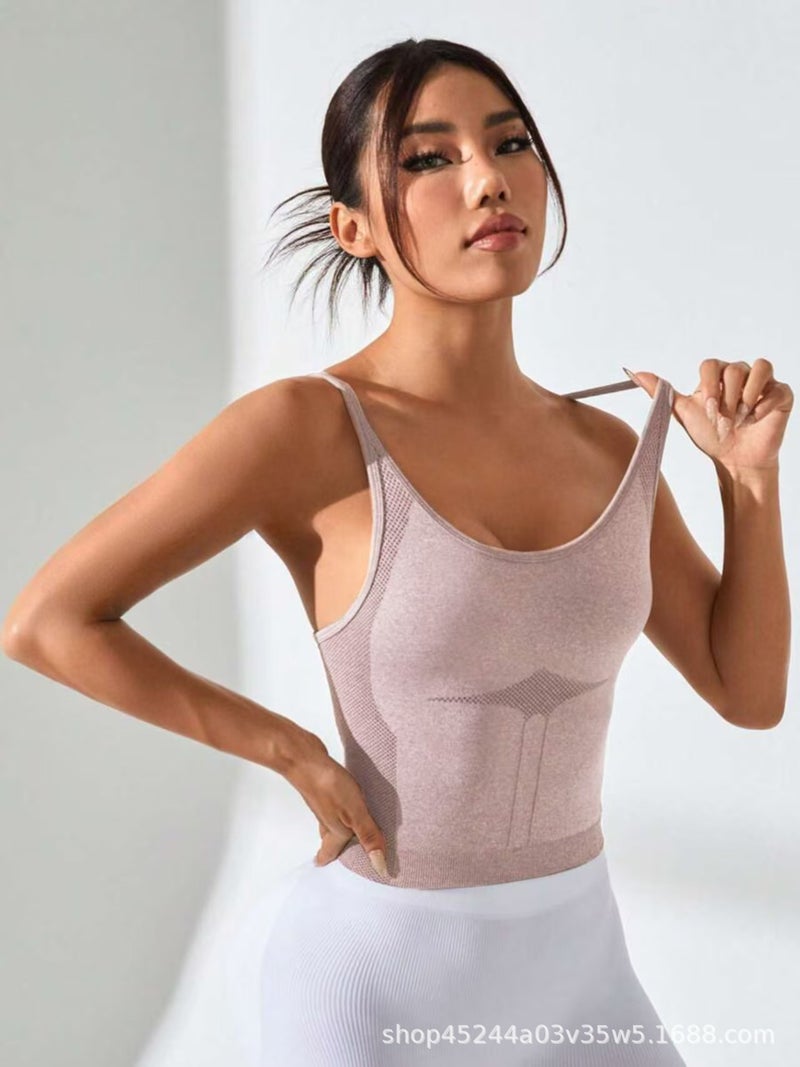 Sports Yoga Fitness Vest Chest Bundle Quick-Dry No Steel Rings (No Chest Pad) Women'S Girls Hollow - Image 5